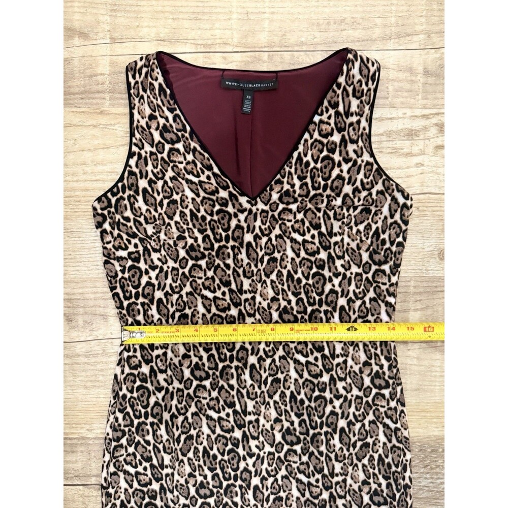 White House Black Market WHBM Dress XS Reversible Leopard Print Maroon EUC - Picture 6 of 7